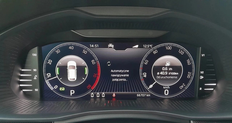 Skoda Scala cena 89900 przebieg: 66707, rok produkcji 2021 z Wyrzysk małe 254